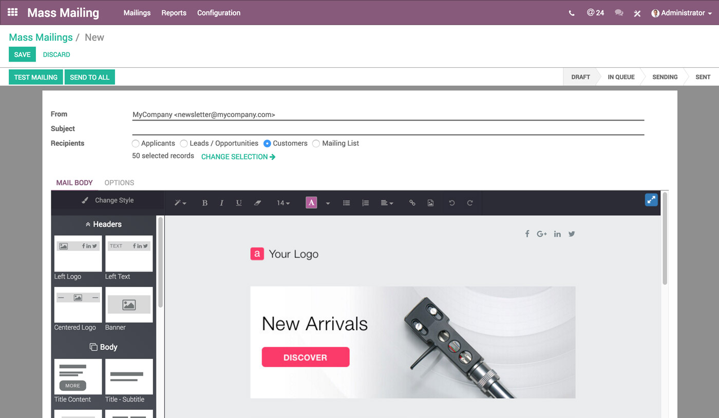 Odoo Email Marketing