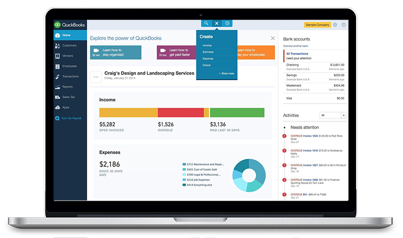 QuickBooks - Dashboard