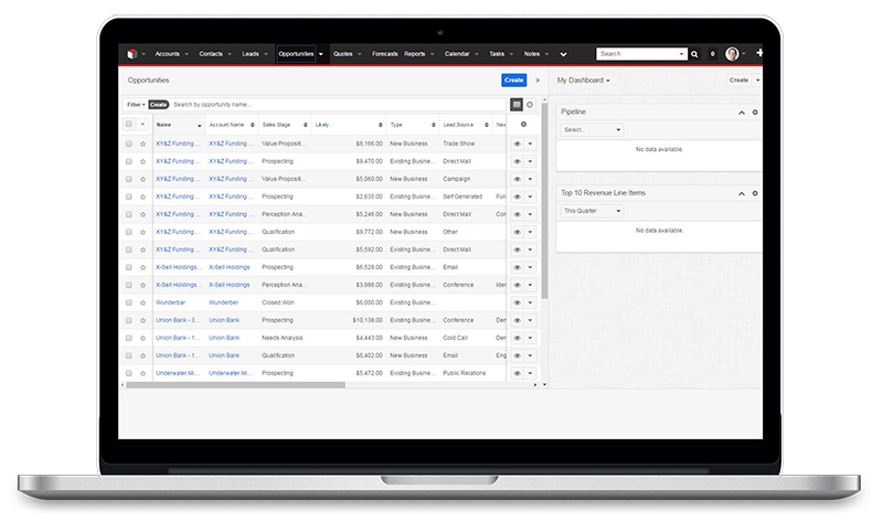 SugarCRM - List View